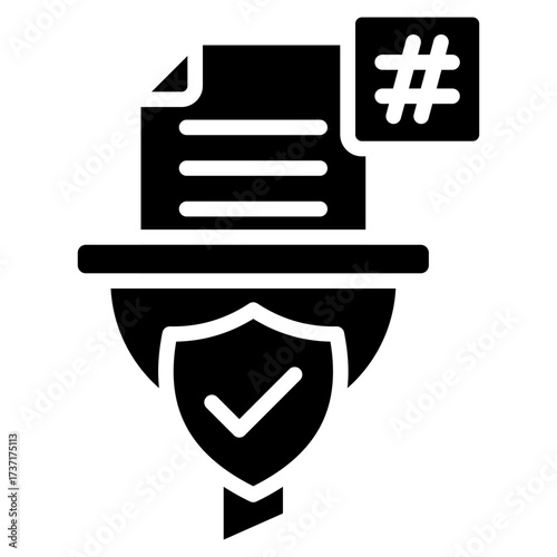 Hash Document Security Glyph Icon