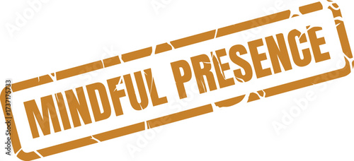 Mindful Presence concept displayed in a worn distressed brown colored box