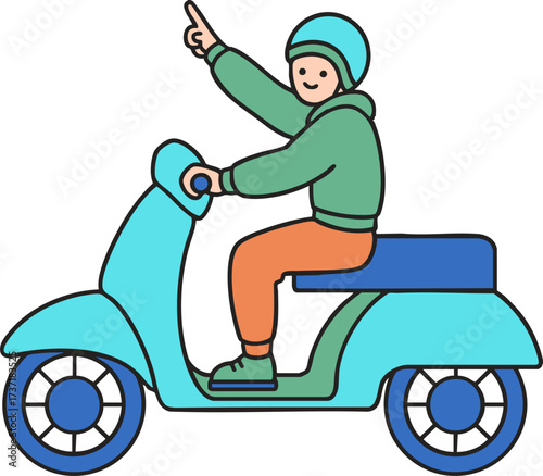 boy on scooter