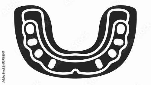 Professional mouthguard design emphasizing safety and protection for athletes in contact sports, ideal for dental health campaigns and injury prevention