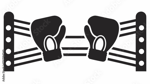 Get ready to rumble with this bold boxing ring icon, perfect for sports promotions, fitness campaigns, and strong brand visuals, originally a vector graphic.