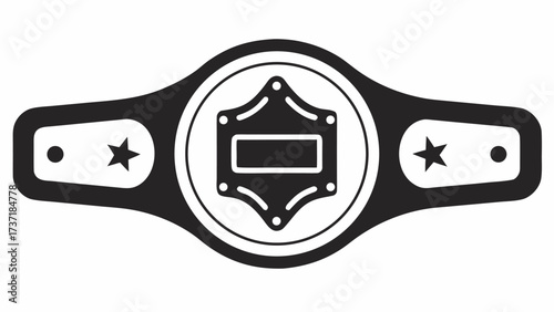 Stylish boxing championship belt emblem for sports achievement, victory celebration, or outstanding competitive performance, originally designed as scalable vector graphic