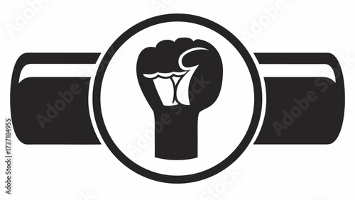 Empowerment Symbol Featuring a Fist Inside a Circle, Representing Strength and Solidarity, Ideal for Social Justice and Human Rights Campaigns
