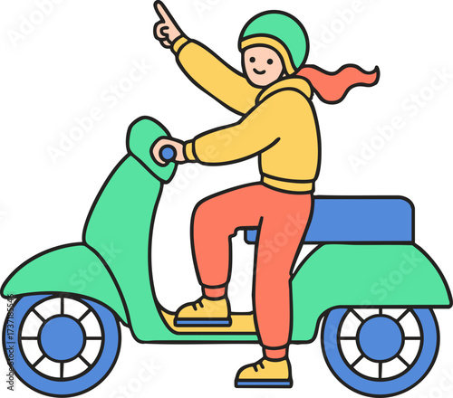 girl riding scooter