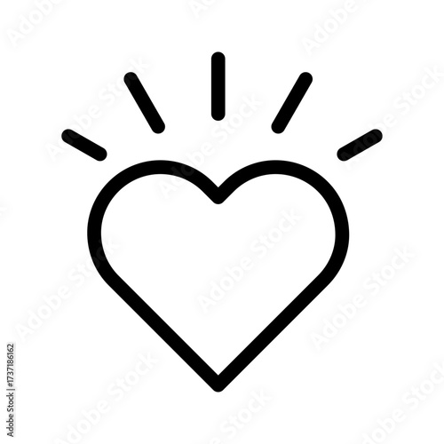 Heart with Rays Line Icon of Symbolism (Design) Icon Set