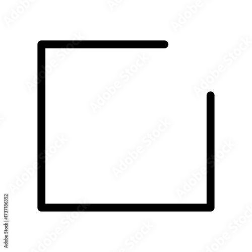 Closure (Square) Line Icon of Gestalt Principles Icon Set