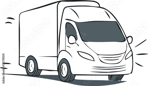 Speeding Delivery Van Illustration