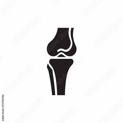 Simplified human knee joint anatomy icon, depicting the crucial leg bones and cartilage structure, ideal for medical education, orthopedics, and health-related graphic designs