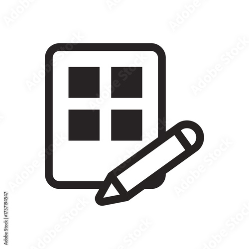 Grid Layout With Pencil Line Icon of Wireframing Tools Icon Set