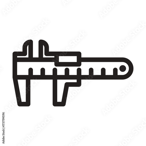 Caliper Measuring Tool Line Icon of Wireframing Tools Icon Set