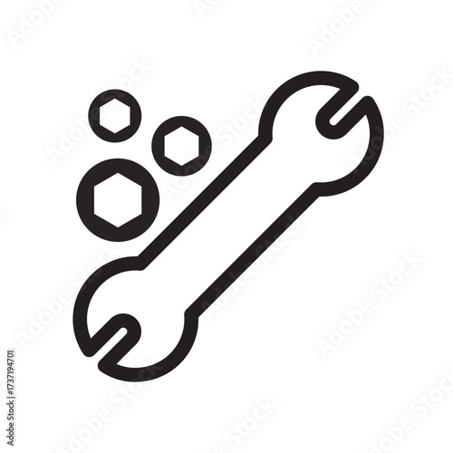 Wrench Tool Line Icon of Prototyping Tools Icon Set