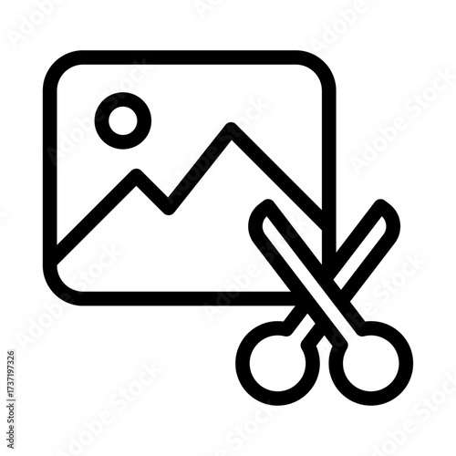 Image Crop Tool Line Icon of Photo Manipulation Icon Set