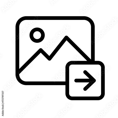 Image Export Line Icon of Photo Manipulation Icon Set