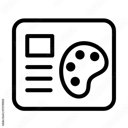 Creative Palette Line Icon of Mood Boards Icon Set