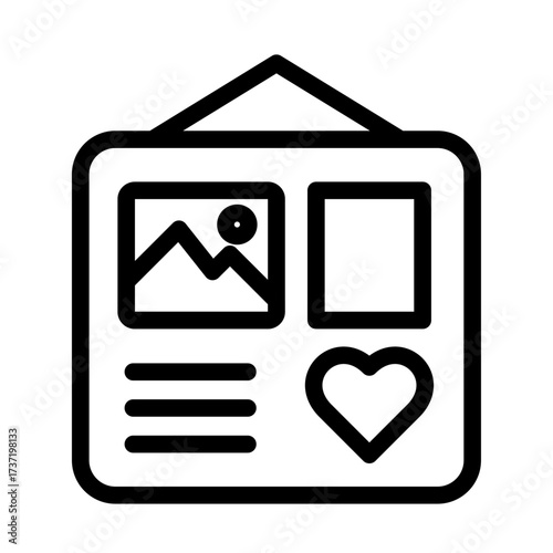 Inspiration Board Line Icon of Mood Boards Icon Set