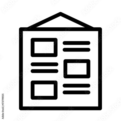 Poster Layout Line Icon of Mood Boards Icon Set