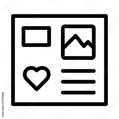 Visual Storyboard Line Icon of Mood Boards Icon Set