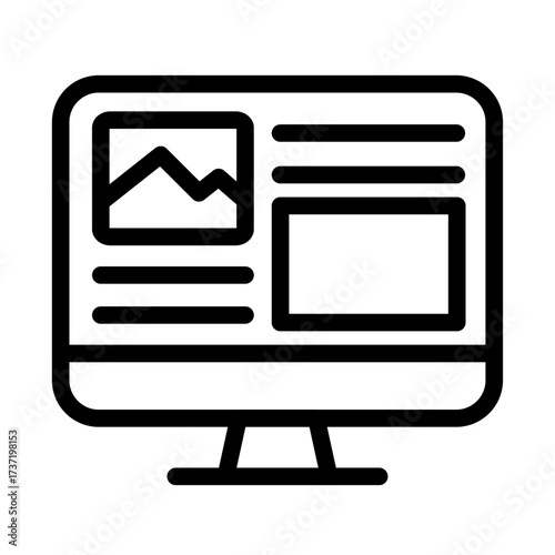 Digital Mood Board Line Icon of Mood Boards Icon Set