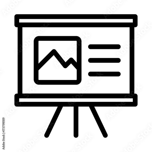 Presentation Board Line Icon of Storytelling (Design) Icon Set