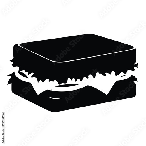 Iconic silhouette of a delicious sandwich ready for consumption and enjoyment silhouette