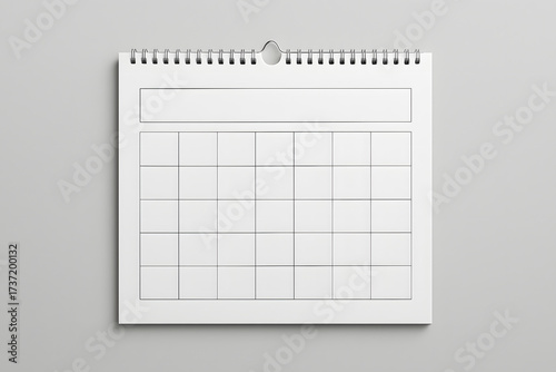 Simple Monthly Planner Template With Wire Binding And Copy Space