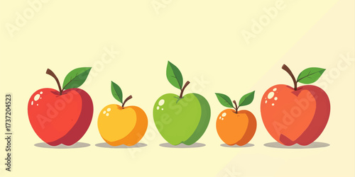 Colorful Apples in Various Shapes and Sizes