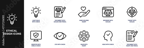 Ethical Design Line Icon Set