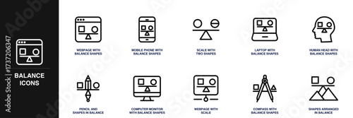 Balance Line Icon Set