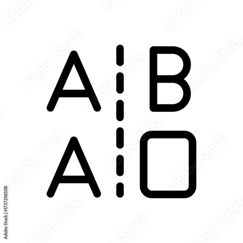 A B Test Line Icon of Contrast Icon Set