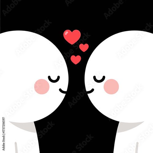Cuddly Marshmallows Sharing Hearts in Sweet Embrace