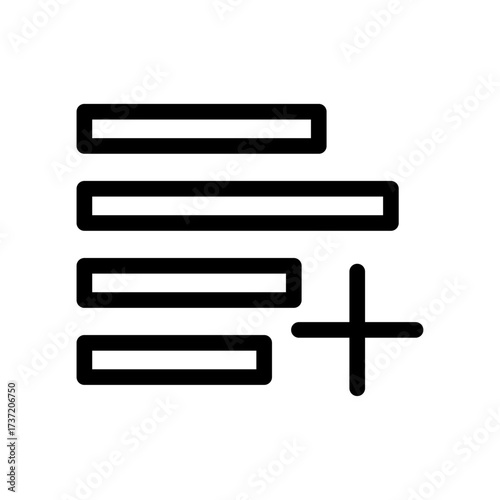 Align add Line Icon of Alignment Icon Set