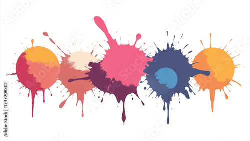 Colorful paint splash on white background. Abstract background with colorful splatter for creative projects. 