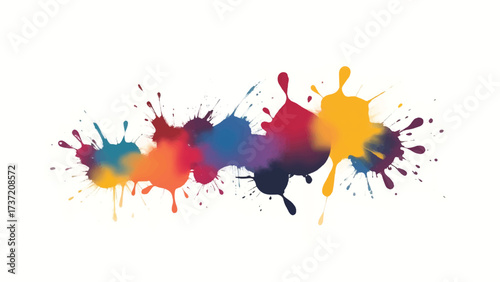 Colorful paint splash on white background. Abstract background with colorful splatter for creative projects. 