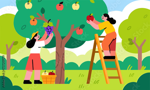 Harvesting Apples in Orchard: Joyful Autumn Day