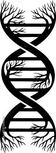 DNA Tree Roots A Symbolic Vector Illustration of Genetics and Growth