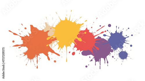 Colorful paint splash on white background. Abstract background with colorful splatter for creative projects. 