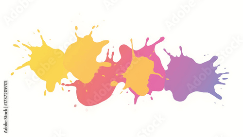 Colorful paint splash on white background. Abstract background with colorful splatter for creative projects. 