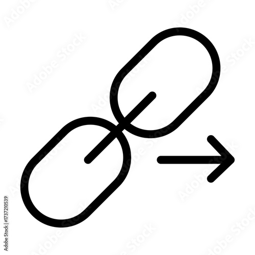 Link with Arrow Line Icon of Backlinks and Link Building Icon Set