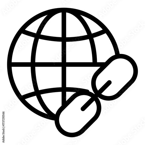 Global Link Line Icon of Backlinks & Link Building Icon Set
