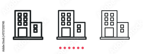 Building icon. Thin line icon vector