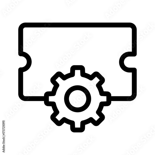 Ticket Settings Line Customer Support Tickets Icon Set