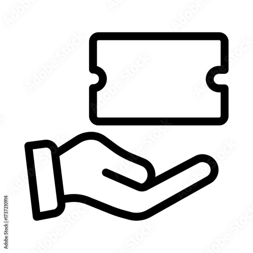 Ticket Assignment Line Icon of Customer Support Tickets Icon Set