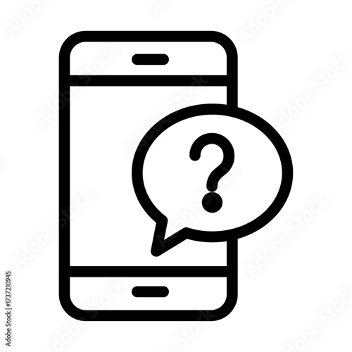 Mobile Help Chat Line Icon of Help Center and FAQs Icon Set