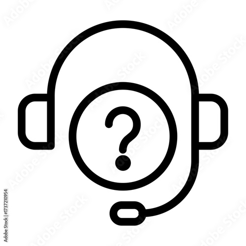 Headset Help Line Icon of Help Center and FAQs Icon Set