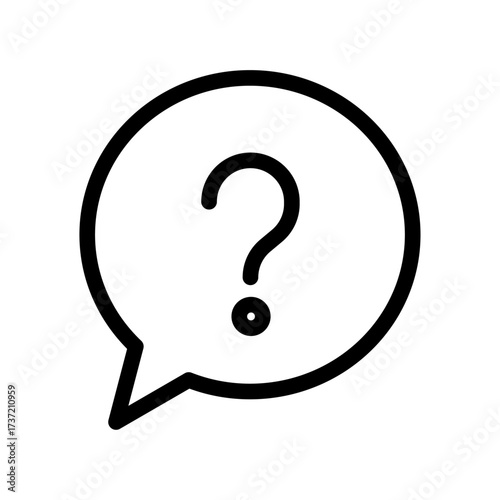 Question Chat Bubble Line Icon of Help Center and FAQs Icon Set