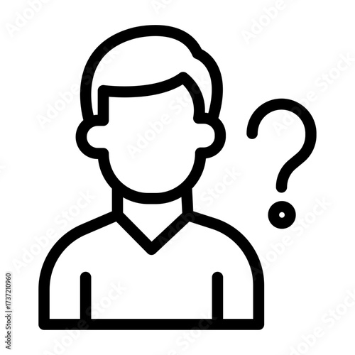 User Help Inquiry Line Icon of Help Center and FAQs Icon Set