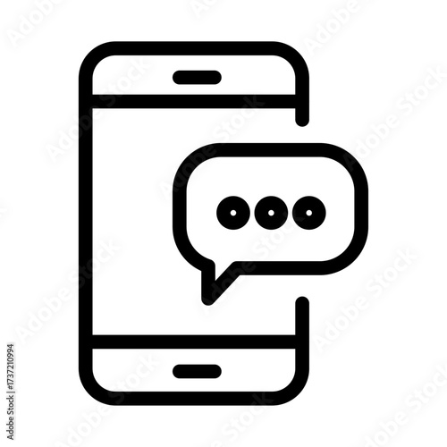 Mobile Chat Line Icon of Live Chat Icon Set
