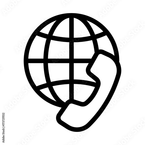 Global Phone Support Line Icon of Call Center Icon Set