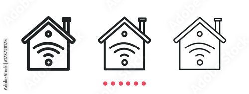 Smart home icon. Thin line icon vector