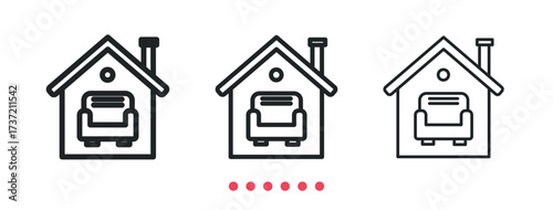 Armchair icon. Thin line icon vector